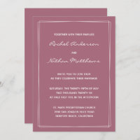 Invitaciones a la boda rosada de Rosy Brown Mulber