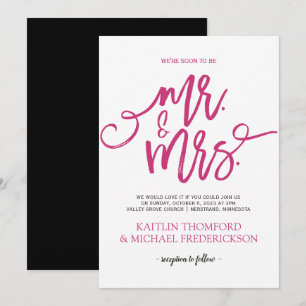 Invitaciones a la boda rosada y negra caliente  Gu