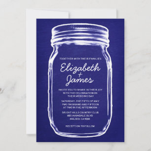 Invitaciones a la boda Royal Blue Vintage Mason Ja