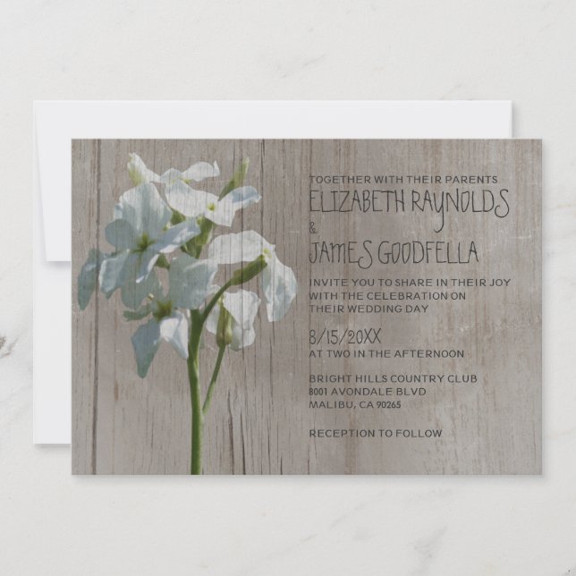 Invitaciones a la boda rusa de la Matthiola (Anverso)