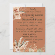 Invitaciones a la boda Rustic-Boho Florals & Feath