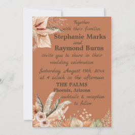 Invitaciones a la boda Rustic-Boho Florals & Feath