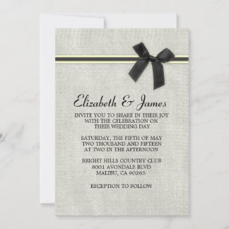 Invitaciones a la Boda Rustic Burlap de Black & Go