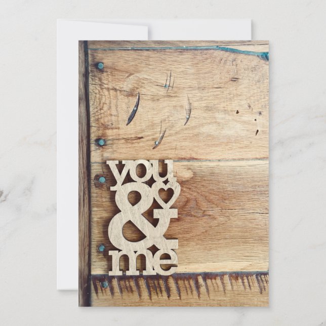 Invitaciones a la boda Rustic Wood You & Me (Reverso)