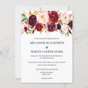 Invitaciones a la boda rústica, Borgoña, Madera