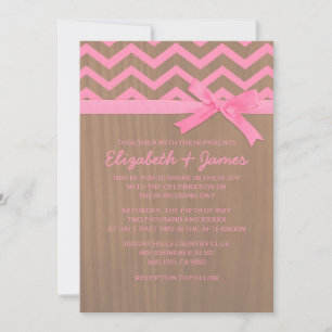 Invitaciones a la boda rustica Chevron Zigzag