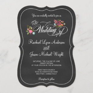 Invitaciones a la boda rústica con cartón floral