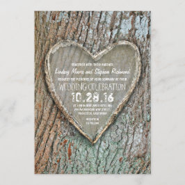 Invitaciones a la boda rústica de árboles de campo