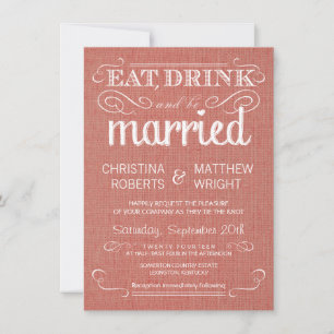 Invitaciones a la boda rústica de Burlap Apricot