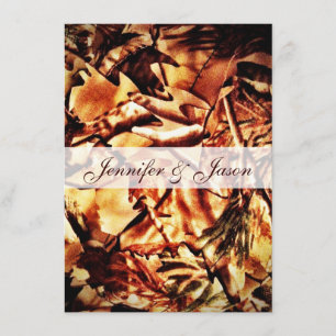 Invitaciones a la boda rústica de camuflaje