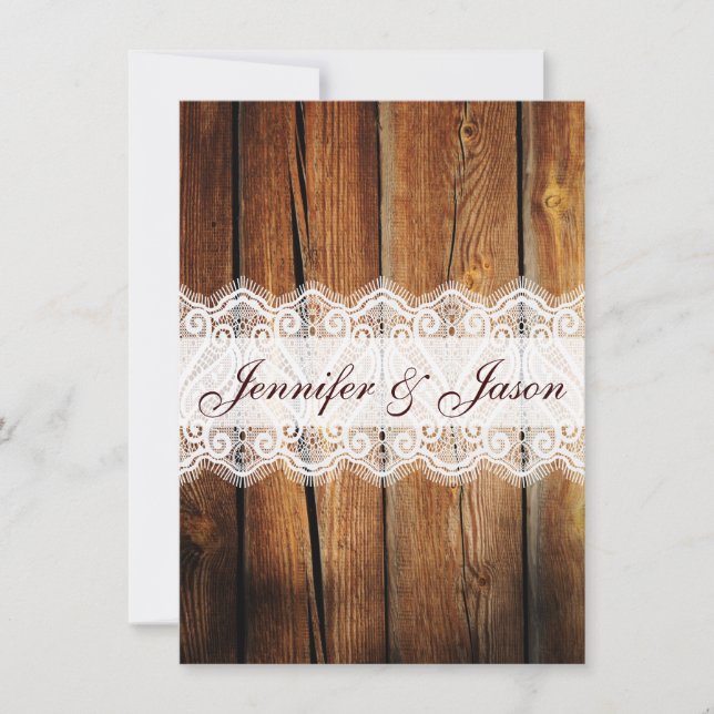 Invitaciones a la boda rústica de la casa de campo (Anverso)