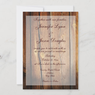 Invitaciones a la boda rústica de pajar madera