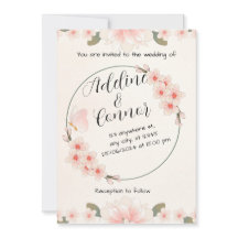 Invitaciones a la boda rústica de Peach
