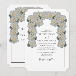 Invitaciones a la boda rustica de rosas blancas