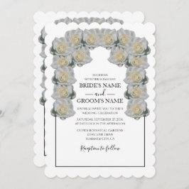 Invitaciones a la boda rustica de rosas blancas