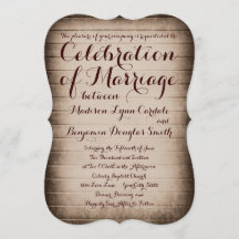 Invitaciones a la boda rústica en el campo de la m