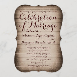 Invitaciones a la boda rústica en el campo de la m