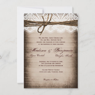 Invitaciones a la boda rústica en el campo de la m