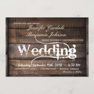 Invitaciones a la boda rústica en el campo de la m