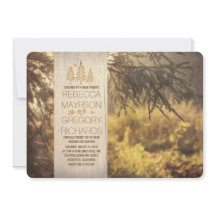 Invitaciones a la boda rústica forestal