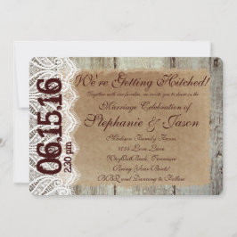 Invitaciones a la boda rústica por campo