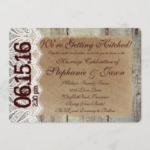 Invitaciones a la boda rústica por campo