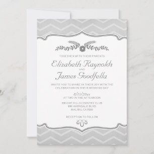 Invitaciones a la boda Silver Zigzag