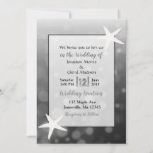 Invitaciones a la boda Starfish Beach con burbujas