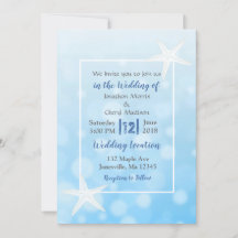 Invitaciones a la boda Starfish Beach con burbujas