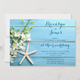 Invitaciones a la boda Starfish con orquídeas