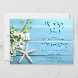 Invitaciones a la boda Starfish con orquídeas