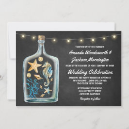 Invitaciones a la Boda Starfish Nautical Chalkboar