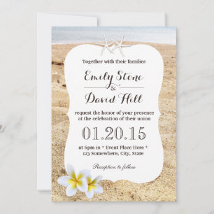 Invitaciones a la boda Starfish & Plumeria Beach