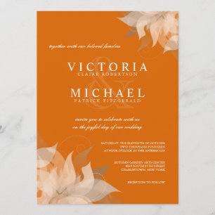 Invitaciones a la boda Tangerina Floral de otoño