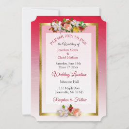 Invitaciones a la boda temática de bonito Rose Bou