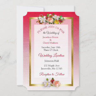 Invitaciones a la boda temática de bonito Rose Bou
