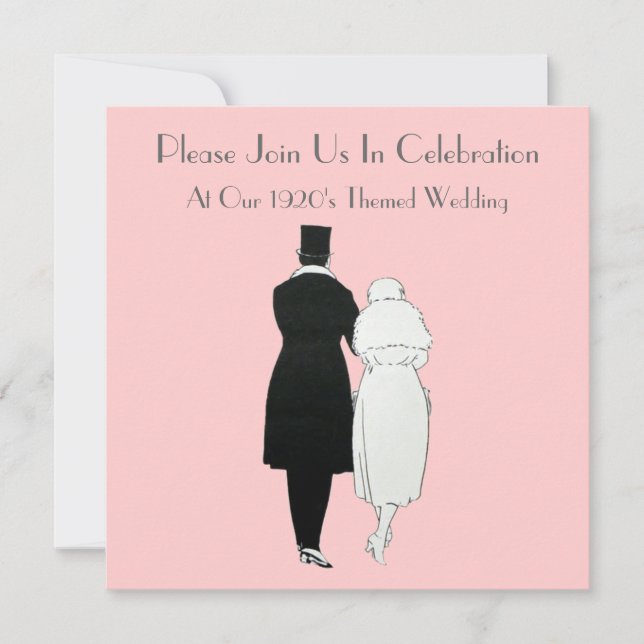 Invitaciones a la boda temática de los años 20 (Anverso)