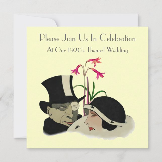 Invitaciones a la boda temática de los años 20 (Anverso)