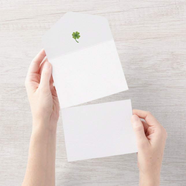 Invitaciones a la boda(trébol de cuatro hojas de b (desgarro)
