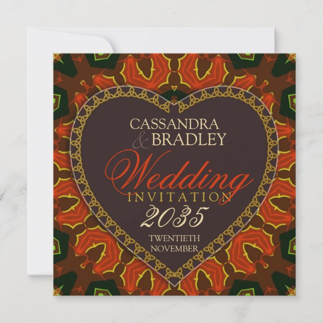 Invitaciones a la boda tribal de la pasión por el  (Anverso)