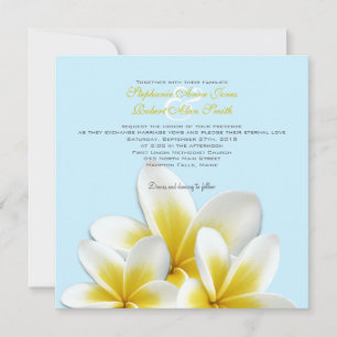 Invitaciones a la boda tropical de Plumeria Frangi