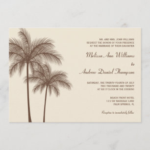 Invitaciones a la boda tropical del árbol de palma
