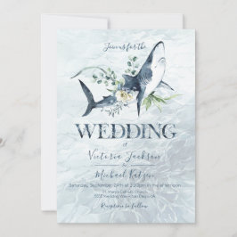 Invitaciones a la boda tropical del tiburón oceáni