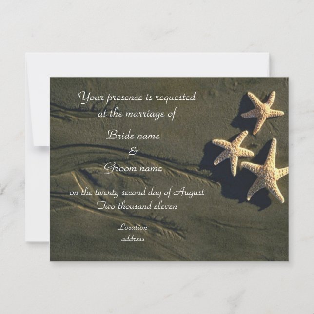 Invitaciones a la boda tropical o fiesta de playa (Anverso)