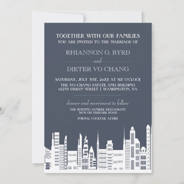 Invitaciones a la boda urbana (Anverso)