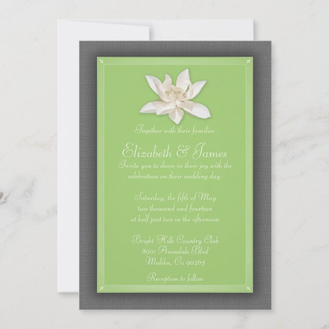 Invitaciones a la boda verde (Anverso)