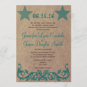 Invitaciones a la boda Verde azulada de Estrella M