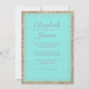 Invitaciones a la Boda Verde azulada y plateada en