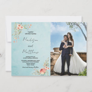 Invitaciones a la Boda Verde de Flores Marrones co