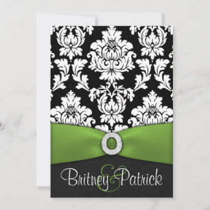 Invitaciones a la boda verde de la lima blanca neg